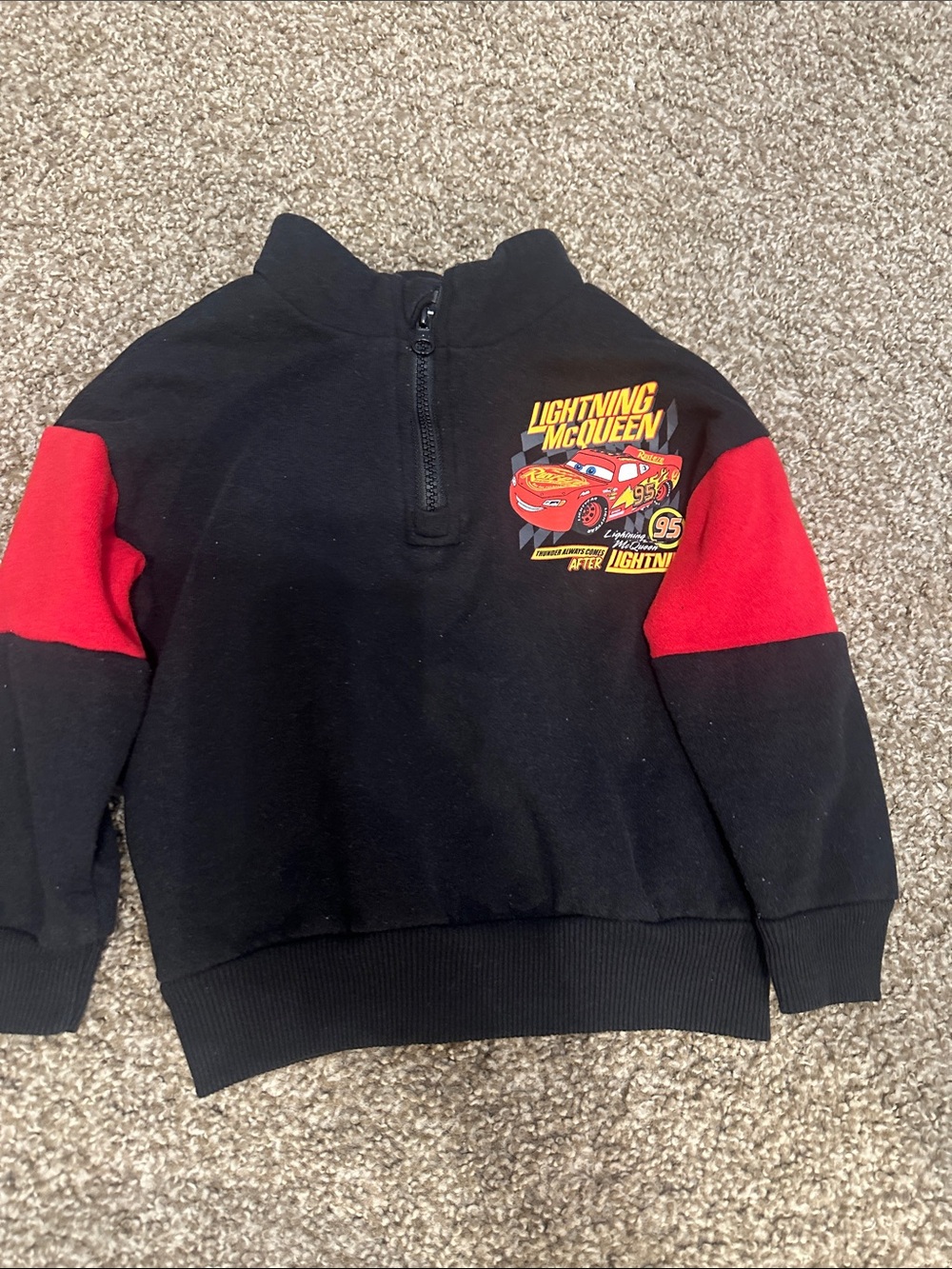 Disney Pixar Cars Lightning McQueen Black & Red Kids Pullover